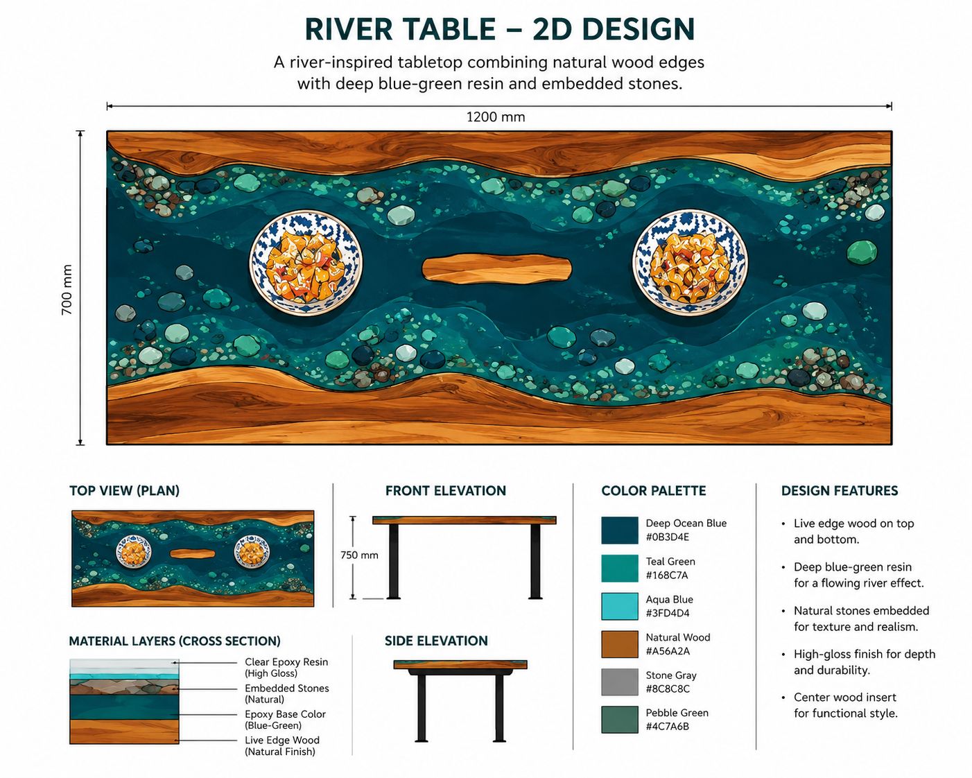 River Flow Resin Tables